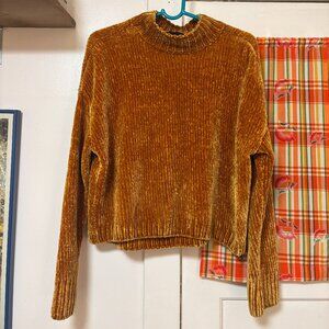 Sanctuary Velvet Chenille Turtleneck Sweater in Burnt Amber